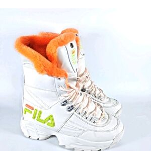 Fila White and Orange Winter Boots